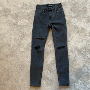 Cotton On washed black mid cropped skinny jeans